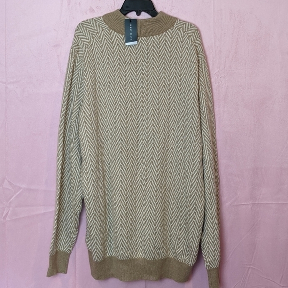 Perry Ellis Tan and White 1/4 Zip Pullover Jacket size 2XL Tall - Picture 4 of 7